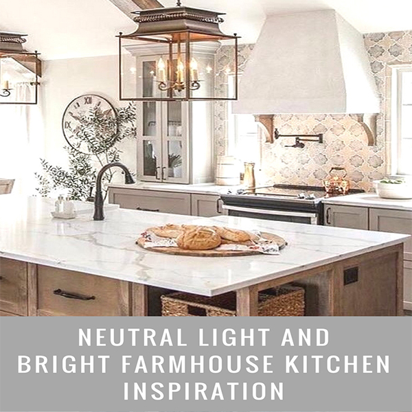 Neutral Light and Bright Farmhouse Kitchen Inspiration