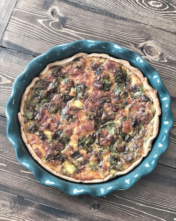 Grandmother’s Recipe-Spinach, Bacon and Mushroom Quiche