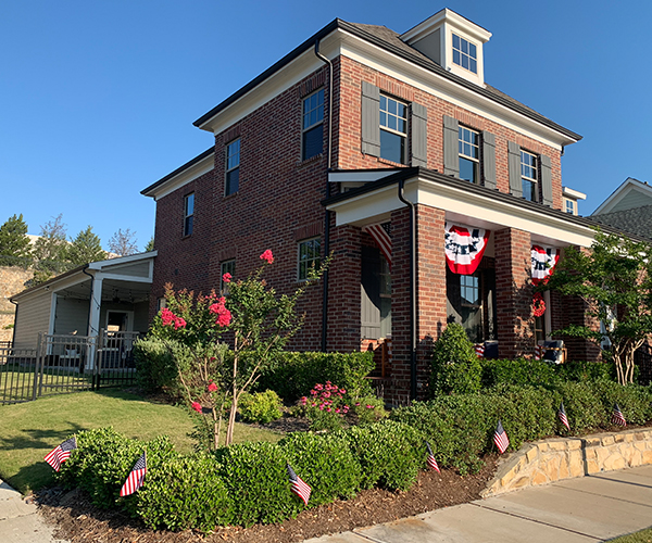 red brick home before picture