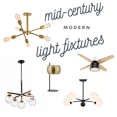 Moodboard of Mid-century Modern Light Fixtures
