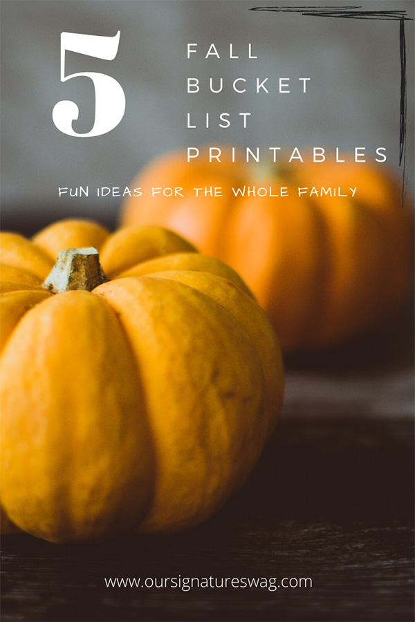 fall bucket list printables