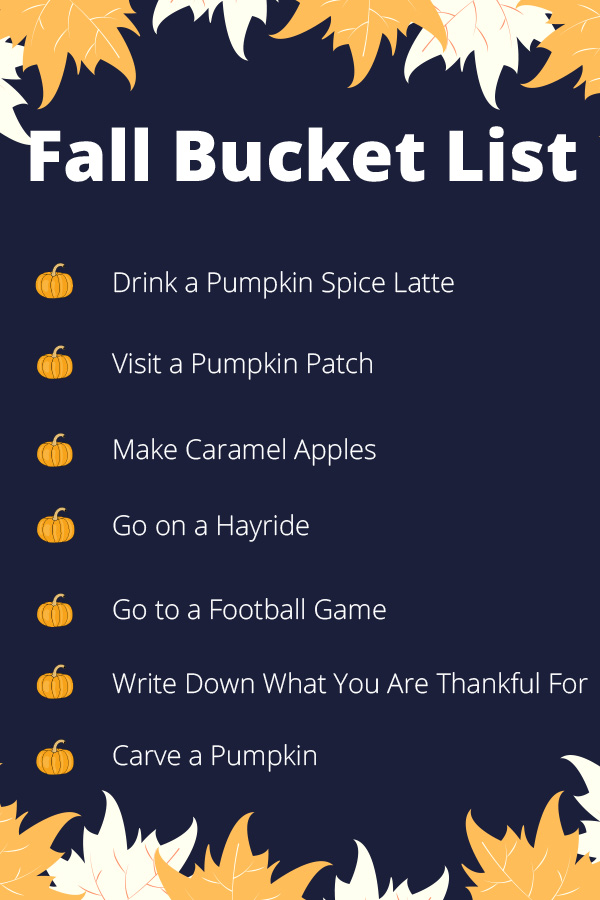 fall bucket list printables