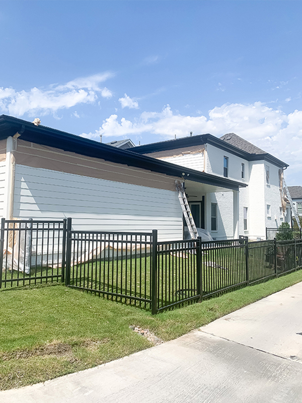 trim and gutters painted black