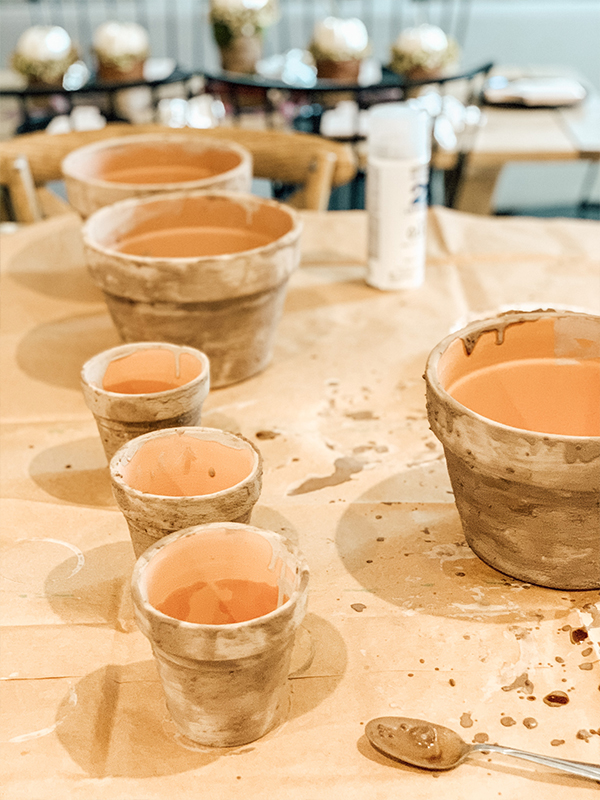 DIY aging terra cotta pots