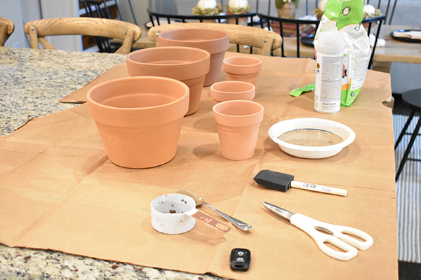 DIY aging terra cotta pots