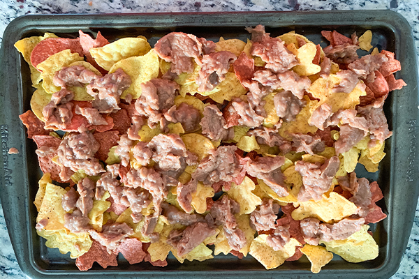 ultimate beef and bean nachos
