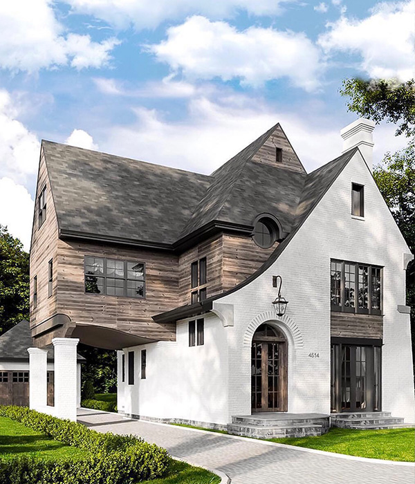 white and wood home