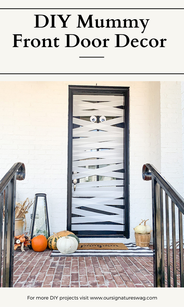 DIY mummy front door decoration 