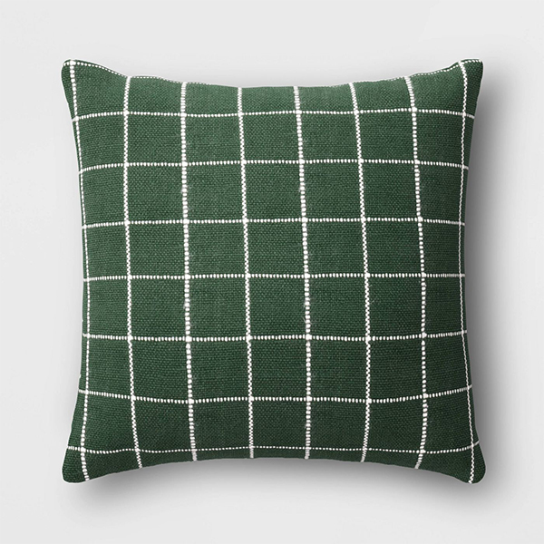 green and white pillow 