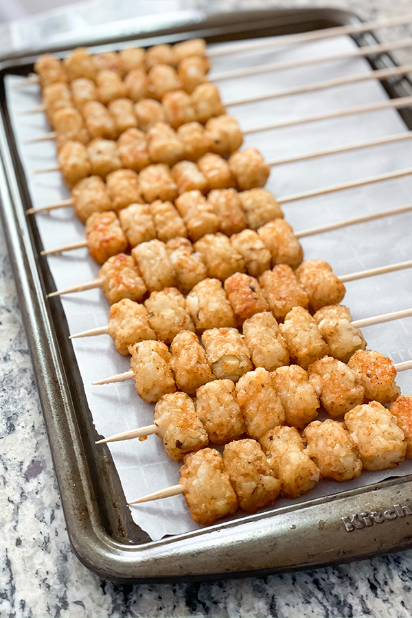 loaded tater tot kabobs