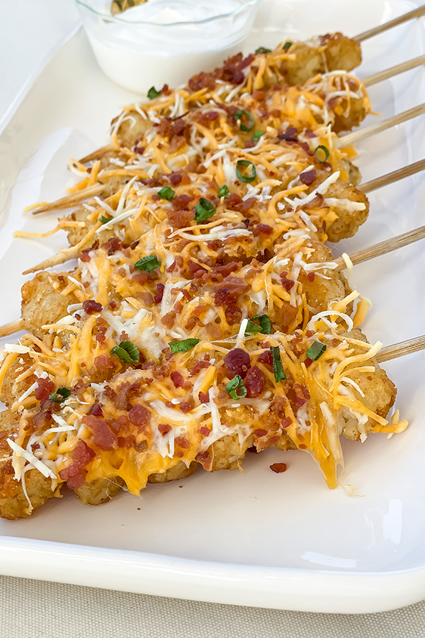 loaded tater tot kabobs